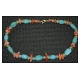 925 Sterling Vermeil Multi Gemstone Necklace 18"