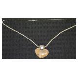 925 Sterling Italy Necklace w/ Carved Jasper