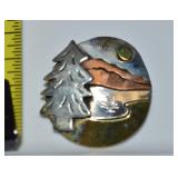 Far Fetched Mixed Metals Scenic Brooch