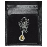 Ambras AFJC 925 Sterling Citrine Drop Pendant