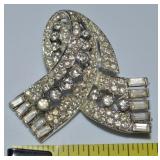 Vintage Deco Style Rhinestone Brooch