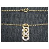Danbury Mint GP Diamond Infinity Pendant Necklace