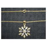 Danbury Mint GP Two Tone Snowflake Pendant