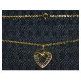 Danbury Mint GP Twisted Heart Pendant Necklace
