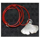 Virkkila 925 Sterling Ginkgo Biloba Leaf Pendant