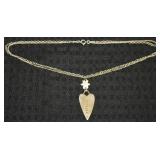 925 Sterling Designer Courage Heart Pendant