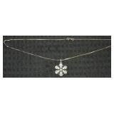 JC 925 Sterling Italy Snowflake Pendant Necklace