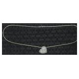 NEI 925 Sterling CZ Heart Pendant Necklace 18"