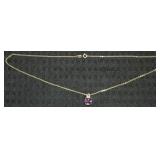 NV 925 Sterling Faceted Amethyst Pendant Necklace