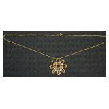 R 925 Sterling Vermeil Garnet Pendant Necklace