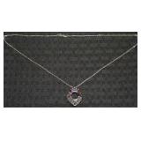 S 925 Sterling & Prismatic Glass Crown Pendant