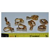 (4) Goldtone Clip Earrings w/ CZ / Crystals