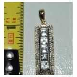 14k 585 Gold Diamond & Gemstone Pendant