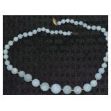 14k TIL Gold Blue Angelite Graduated Bead Necklace