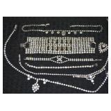 Large Lot of Vtg White Crystal/Rhinestone Jewelry