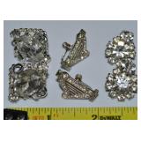 (3) Pairs Vintage Clear Rhinestone Earrings w/Harp