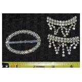 Vintage White Crystal/Rhinestone Jewelry w/Clips