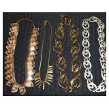 (4) Vintage Necklaces Lot w/ Enamel, Napier +