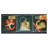 (3) Lunt Silversmiths SP Ornaments: Train Engine,