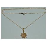 Danbury Mint 14k Gold Diamond Star Pendant