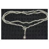 PG (?) 14k Gold & Diamond Ring Pearl Necklace up