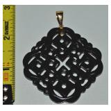 Ross Simons 14k 585 Gold Bale Brown Jade