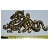 Vtg JJ J Jonette Goldtone Dragon Brooch