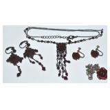 (2) Vtg Jewelry Sets w/ Avon & Red Rose