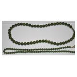 (2) Vtg Jade Beaded Necklaces - both 16"