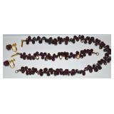 Vtg Carol Dauplaise Dark Amethyst Color Beaded Set
