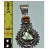 Fadi India 925 Sterling Prasiolite & Tigers Eye