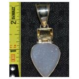 925 Sterling Purple Druzy & Citrine Pendant