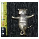 Edward Gorey 925 Sterling Cat About Town Brooch