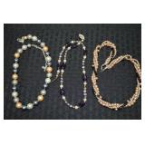 (3) Vintage-Contempo Faux Pearl Necklace w/George