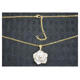 Danbury Mint Goldtone Rose Pendant Necklace