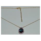Danbury Mint GP Teal Gem Teardrop Pendant