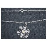 Danbury Mint Silvertone Snowflake Pendant Necklace