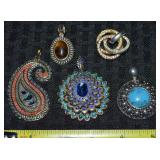 (5) Contempo Costume Jewelry Pendants