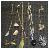 Natural Stone Jewelry Lot w/ Necklaces, Earrings +