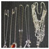 (5) Contempo Silvertone Costume Jewelry Necklaces