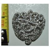ATI Thai 925 CZ Puffy Filigree Heart Pendant