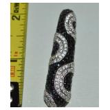 ATI Thai 925 Sterling Black & Clear CZ Pendant