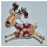 Contempo Whimsical Reindeer Brooch