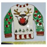 Enamel & Rhinestone Ugly Sweater Brooch