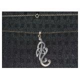 925 Sterling Celtic Design Pendant Necklace 24"
