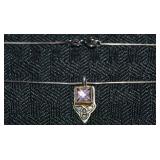 925 Sterling Celtic Amethyst Pendant Necklace 18