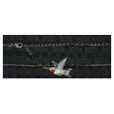 925 Sterling Cloisonne Enamel Hummingbird