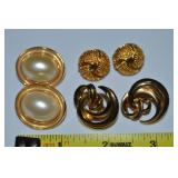 (3) Vintage Avon Goldtone Clip Earring Pairs