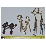 (3) Clip/Screwback Earring Pairs w/Avon Butterfly