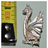 Ola Marie Gorie 925 Sterling Dragon Brooch